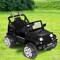 Black Plastic Kids Ride-On Jeep Car with Twin Motors, Remote and LED Lights